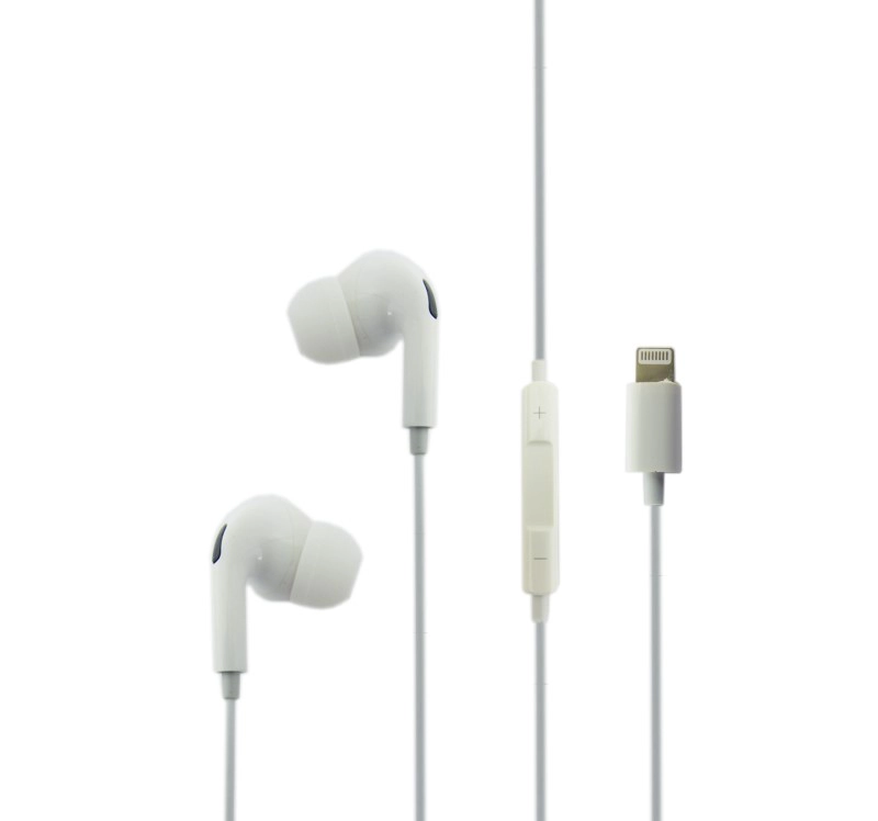 AUDIFONO IN EAR CON MICROFONO MOD.PRO SUPER BASS LIGHTNING BLUETOOTH PARA IPHONE BLANCO - 1