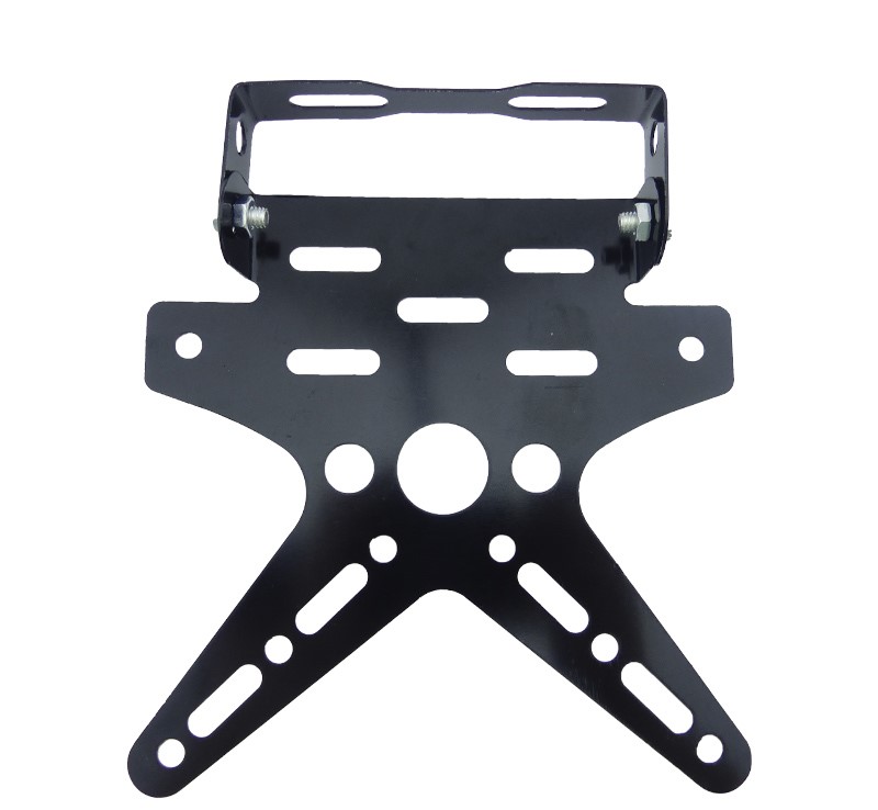 PORTA PATENTE PARA MOTO UNIVERSAL ALUMINIO NEGRO AJUSTABLE - 1
