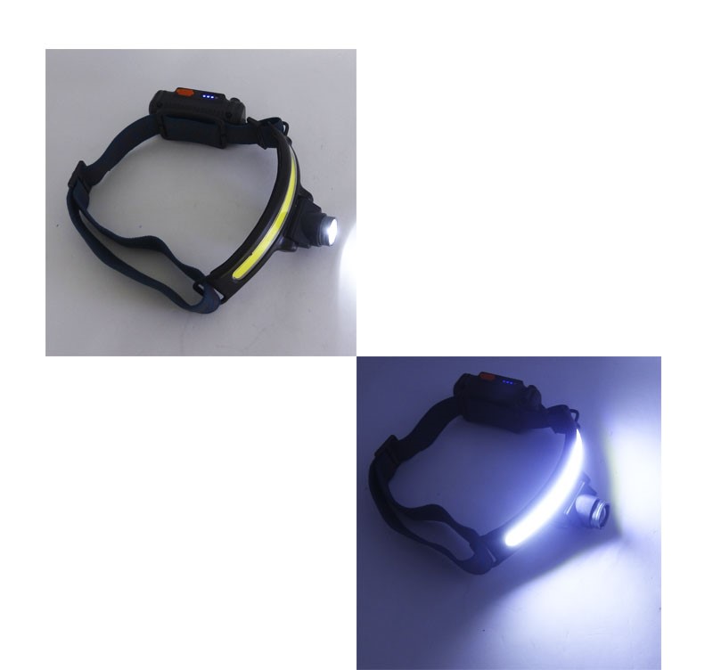 LINTERNA MINERO 1 LED Y BANDA COB MOD.W679 FOCO CON MOVIMIENTO RECARGABLE ALTA CALIDAD - 2