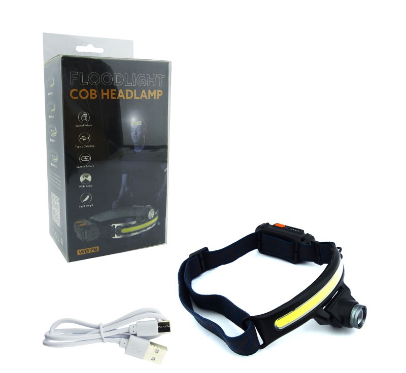 LINTERNA MINERO 1 LED Y BANDA COB MOD.W679 FOCO CON MOVIMIENTO RECARGABLE ALTA CALIDAD - 3