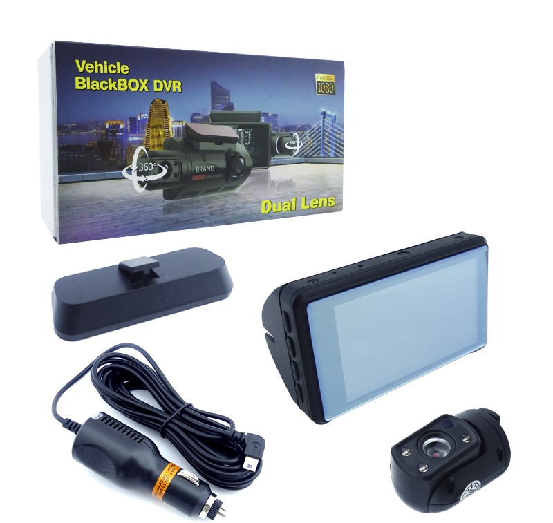 CAMARA DVR DOBLE CAMARA 360 GRADOS PANTALLA LCD 3 PULG 2 CAMARAS - 3