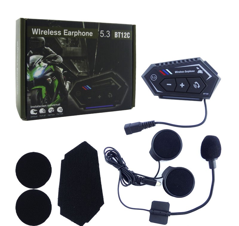 BLUETOOTH PARA CASCO MOD.BT-12C CON LUZ STEREO 5.3 RECARGABLE ALTA CALIDAD - 2