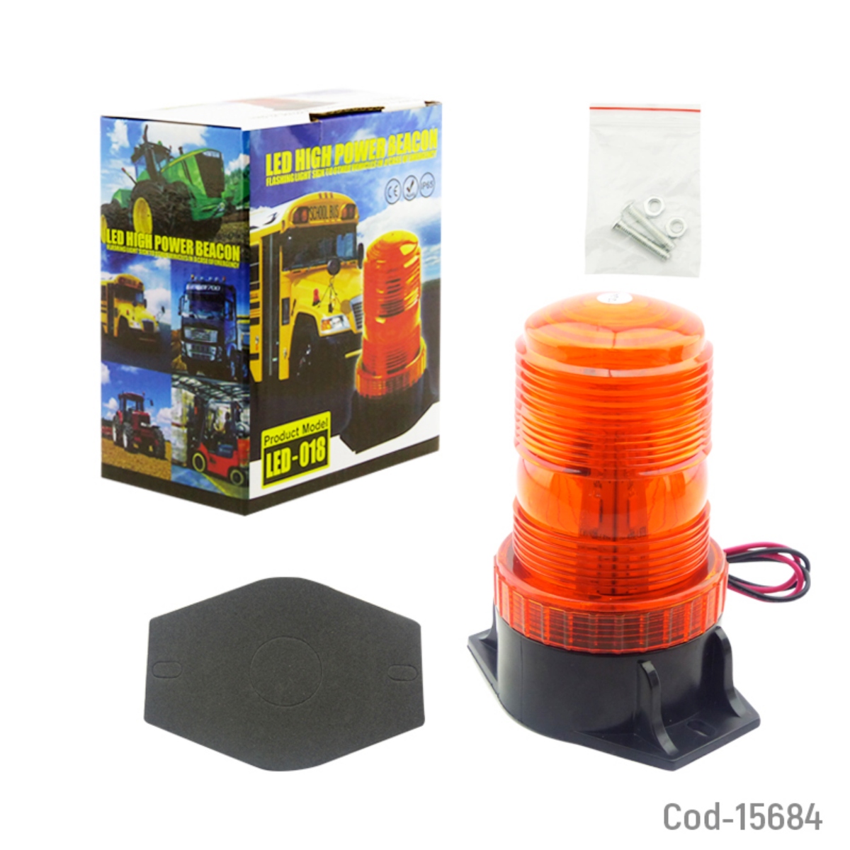 BALIZA LED STROBO 30 LED AMBAR, APERNABLE, 12/24 VOLT - 3