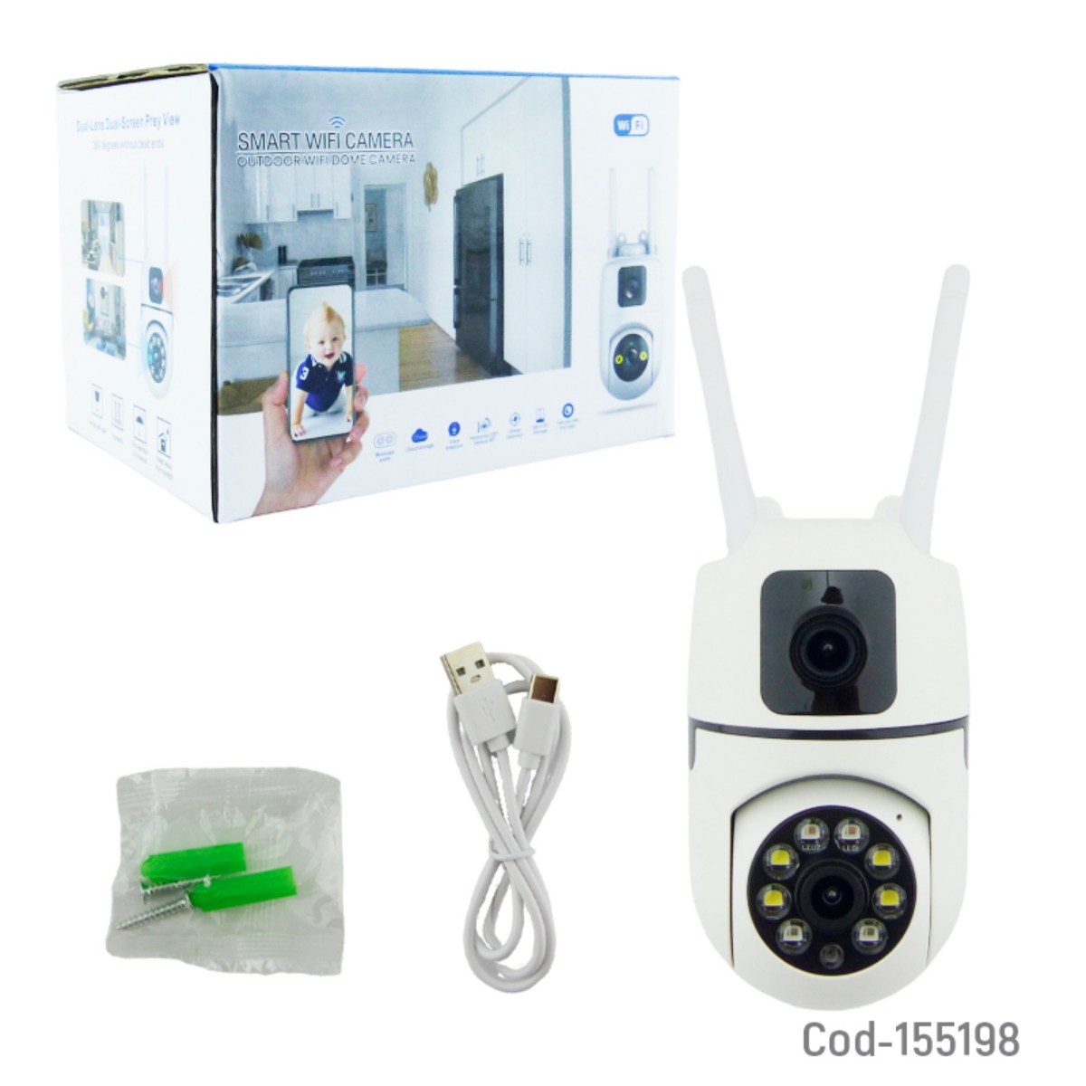 CAMARA VIGILANCIA IP WIFI DOBLE LENTE MOD.E10 CON MOVIMIENTO - 4