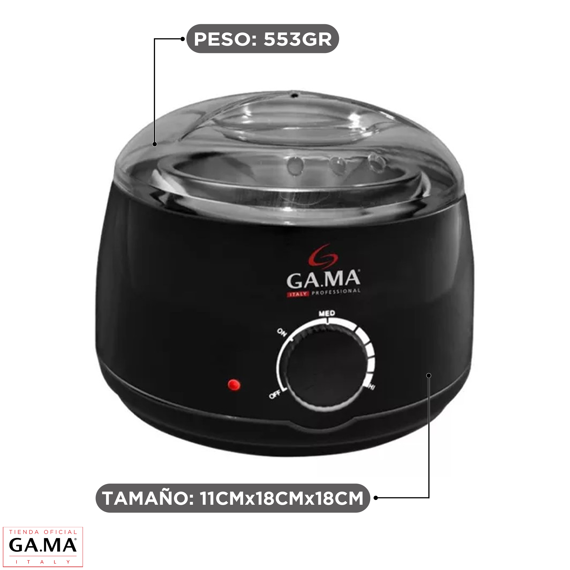 OLLA DE CERA GAMA 500GR NEGRO - 2