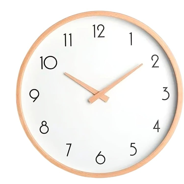 RELOJ DE MURALLA REDONDO MADERA PLÁSTICA CLARA ANÁLOGO - 3