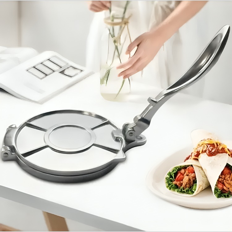 PRENSA PARA TORTILLAS 8 PULGADAS COCINA ACERO INOXIDABLE - 3
