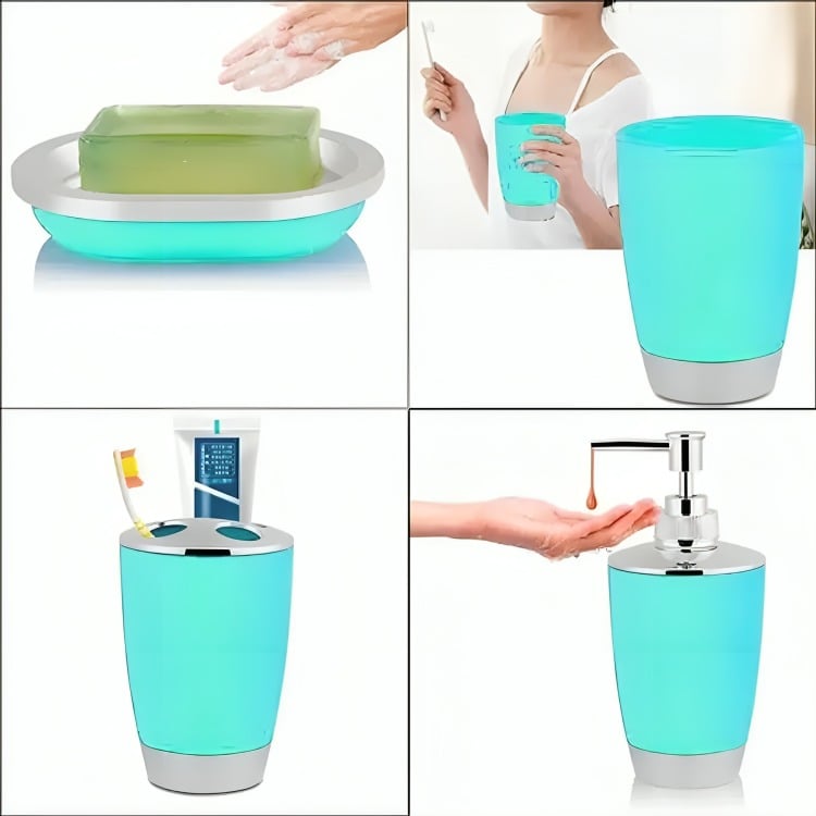 SET ACCESORIOS DE BAÑO 4PZS PORTACEPILLOS JABONERA - 3