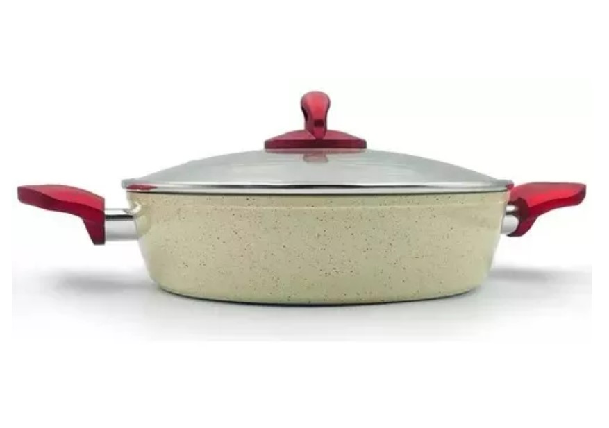 OLLA ARROCERA DE CERAMICA MARMOLEADA ANTIADHERENTE 26CM - 1