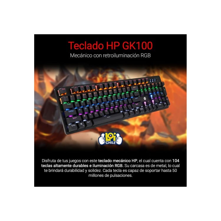 TECLADO UNIVERSAL MECANICO RGB GK100 - 2