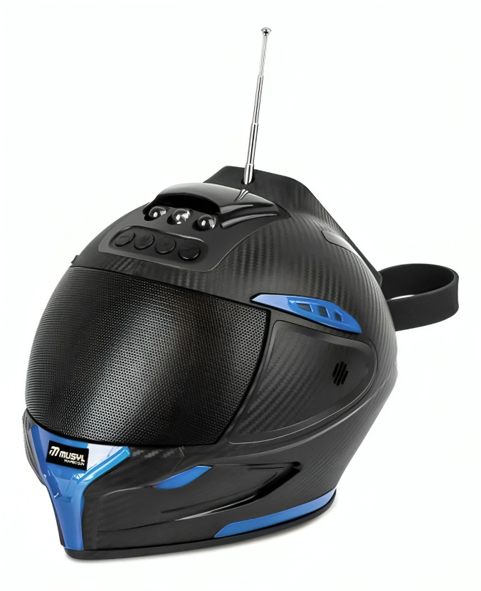 PARLANTE SOLAR TIPO CASCO MUSYL M-60 USB-TF CON LED - 2