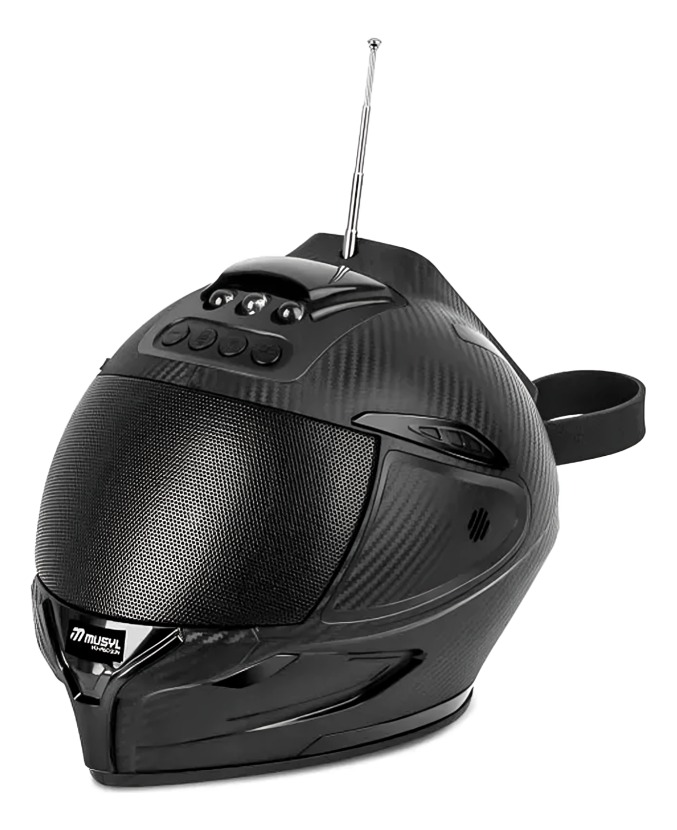 PARLANTE SOLAR TIPO CASCO MUSYL M-60 USB-TF CON LED - 2