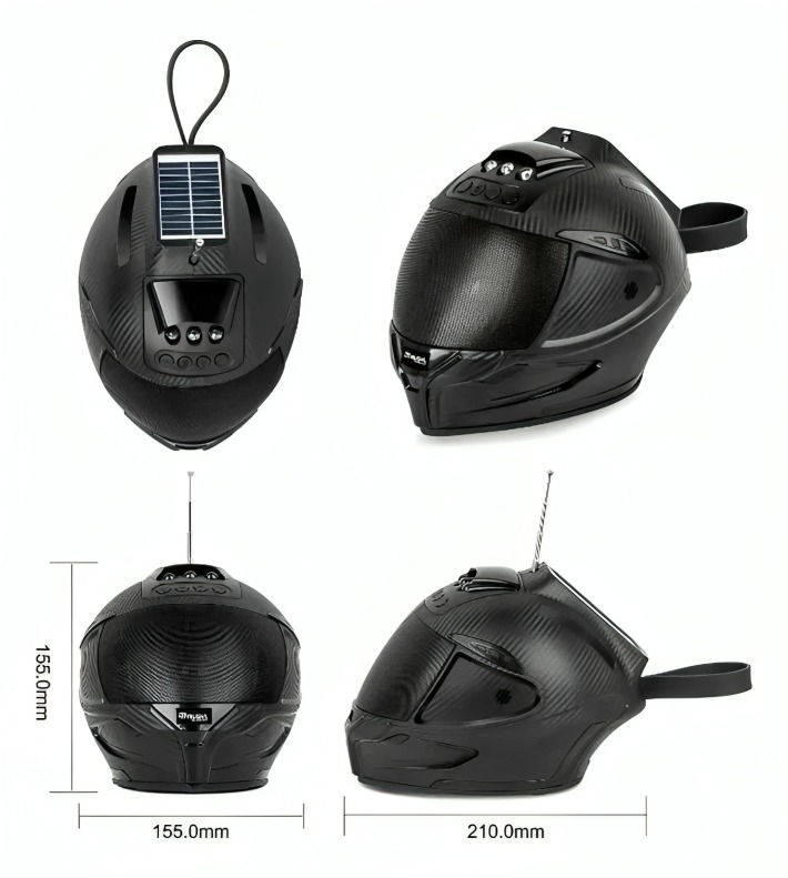 PARLANTE SOLAR TIPO CASCO MUSYL M-60 USB-TF CON LED - 3