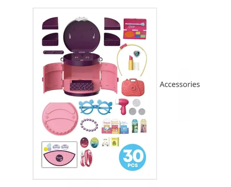 MINI MALETA BAG TOCADOR TRAVEL VIAJERO 25 PIEZAS JUGUETE NIÑAS - 3
