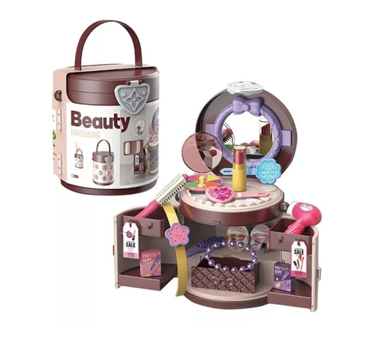 MINI MALETA BAG TOCADOR DE BELLEZA 25 PIEZAS JUGUETE MAQUILLAJE NIÑAS - 1