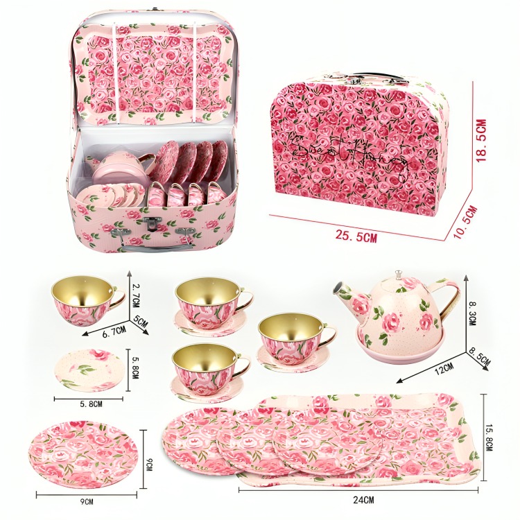 SET TETERA METALICO CAJA ROSA - 3
