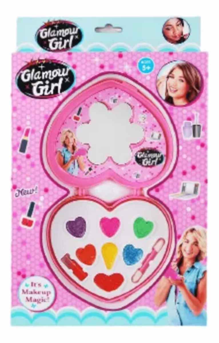 JUEGO MAQUILLAJE GLAMOUR GIRL CORAZON GRANDE 35CM X 22CM - 1