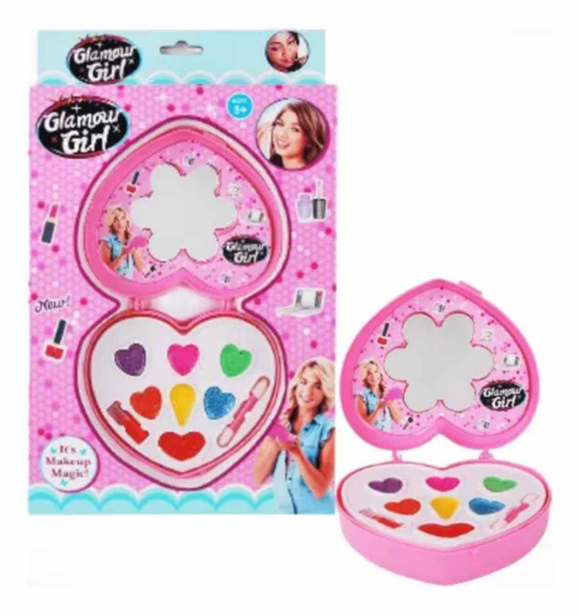 JUEGO MAQUILLAJE GLAMOUR GIRL CORAZON GRANDE 35CM X 22CM - 3
