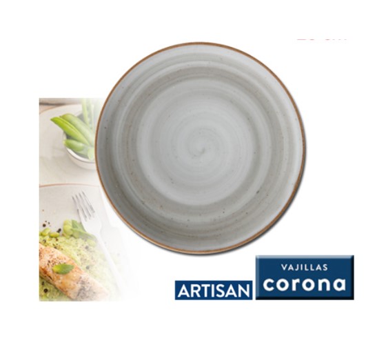 PLATO LLANO COUPE 28 CM GRIS/HUMO ARTISAN - 1