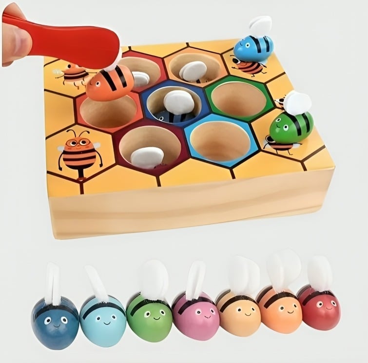 JUEGO ABEJA MULTICOLOR MADERA MONTESSORI - 1