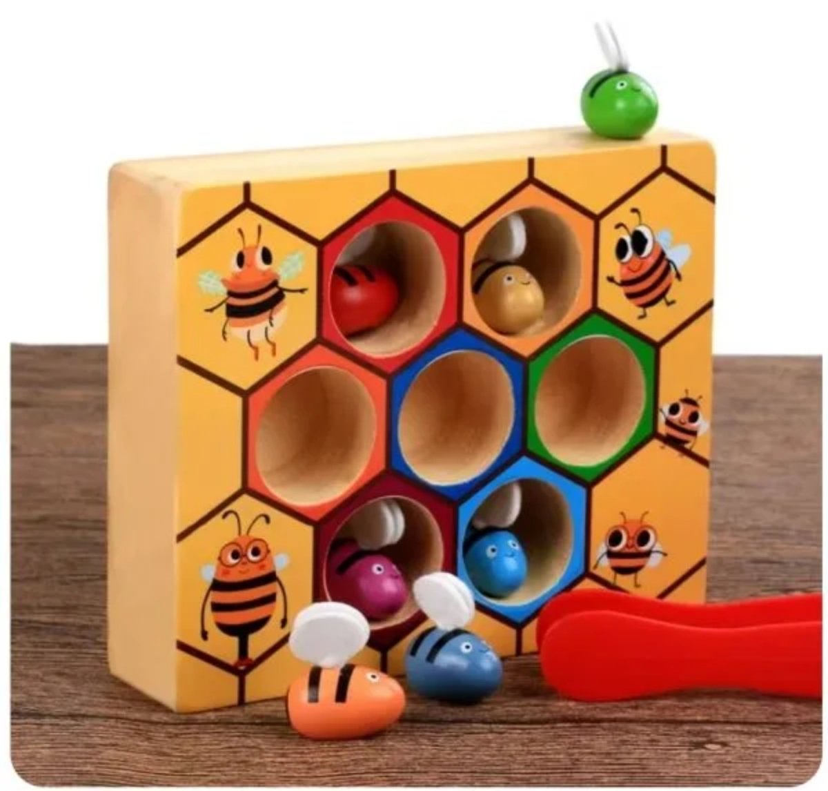 JUEGO ABEJA MULTICOLOR MADERA MONTESSORI - 4