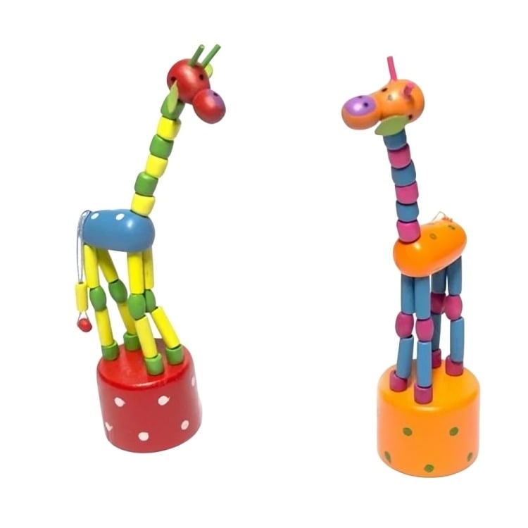 SET 2 DESVANECEDOR JIRAFA JUGUETE MULTICOLOR MADERA - 2