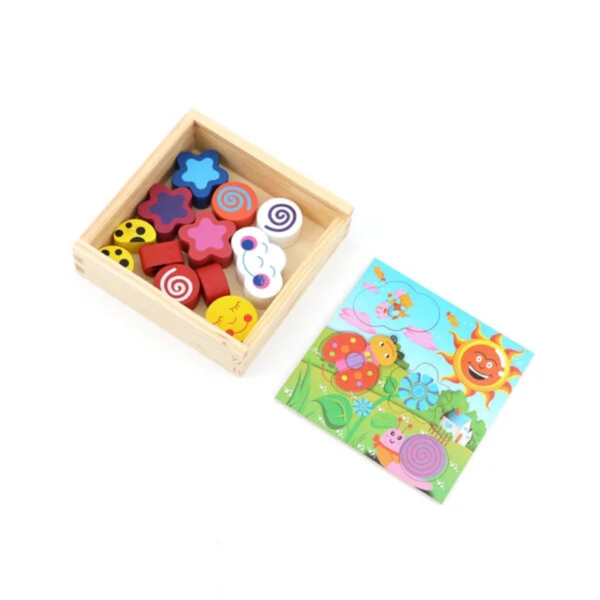 CAJA ENCAJE MULTICOLOR INTELIGENTE MADERA - 2