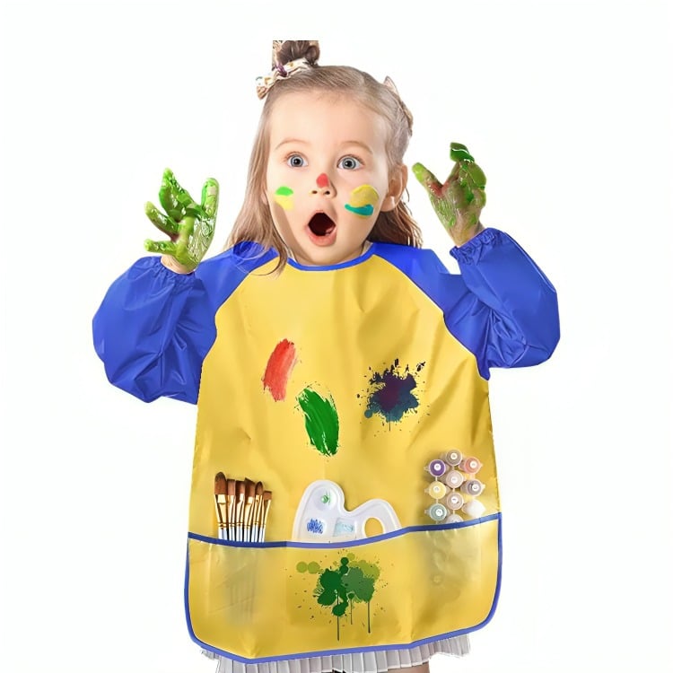 BABERO DELANTAL PECHERA NIÑO NIÑA MANGA LARGA IMPERMEABLE - 3