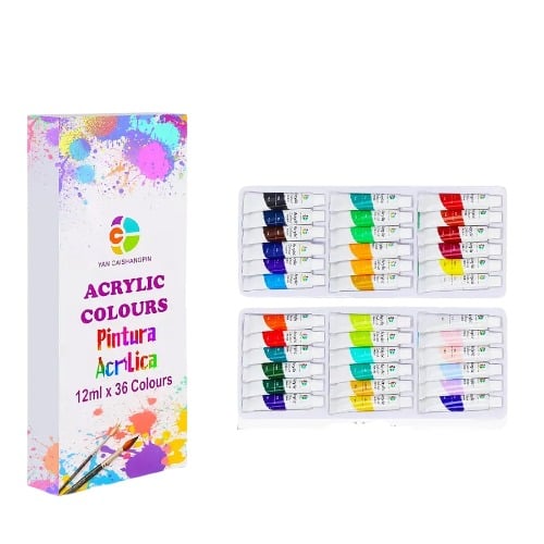 SET PINTURAS ACRÍLICAS 36 COLORES 12ML ARTE PROFESIONAL - 3