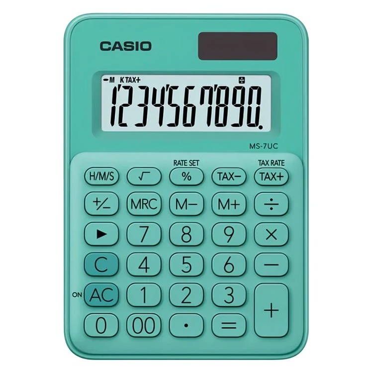 CALCULADORA CASIO TIPO MINI ESCRITORIO MS-7UC VERDE - 3