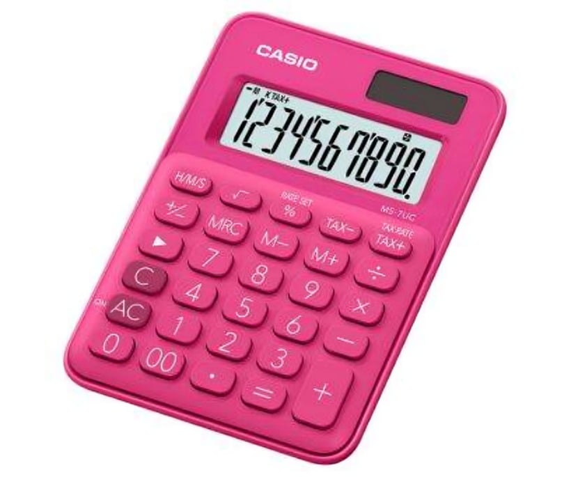 CALCULADORA CASIO TIPO MINI ESCRITORIO MS-7UC  FUCSIA - 2