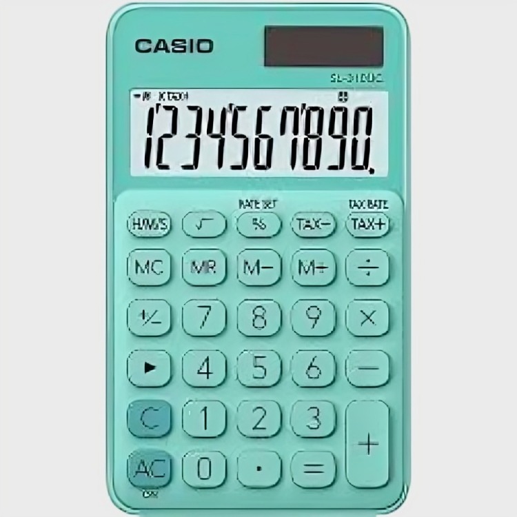 CALCULADORA CASIO TIPO MINI ESCRITORIO SL-310C CELESTE - 1
