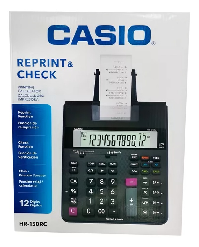 CALCULADORA CASIO 12 DIGUITOS HR-150RC - 1