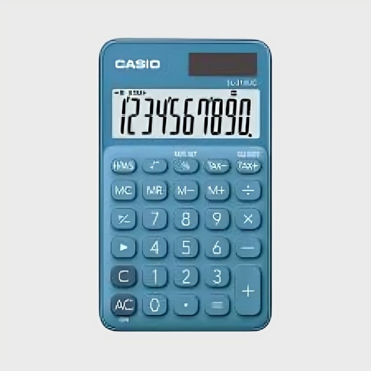 CALCULADORA CASIO TIPO MINI ESCRITORIO MS-7UC CELESTE - 2
