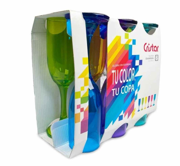 SET DE 6 COPAS CHAMPAGNE RIOJA FULL COLOR - 2