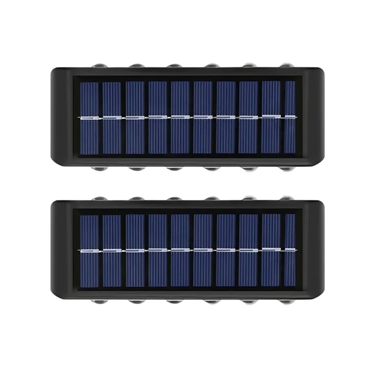 PACK X 2 LAMPARA SOLAR 12 LED EXTERIOR APLIQUE DE MURO - 3