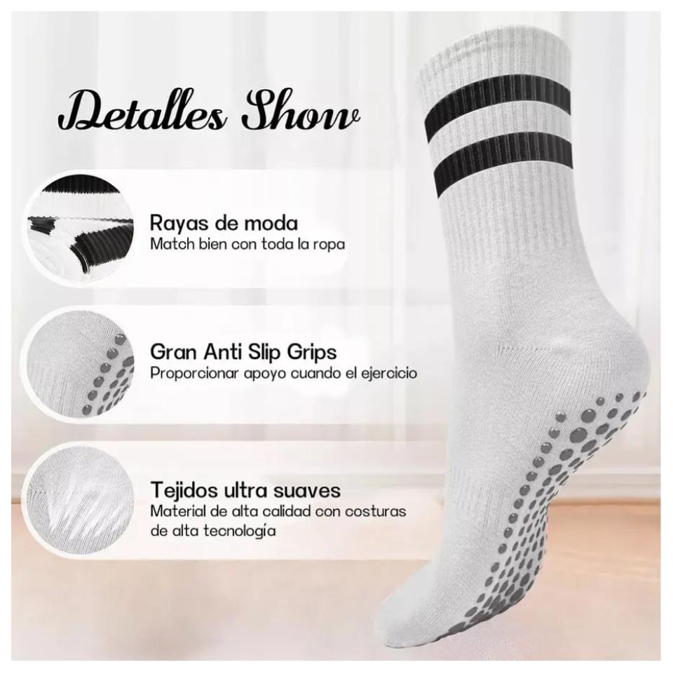 CALCETINES ANTIDESLIZANTES YOGA PILATES APTITUD SET 2 PARES - 2