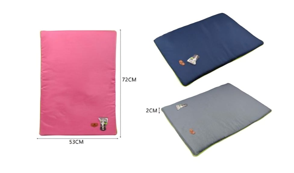 ALMOHADILLA PARA MASCOTAS GRIS, ROSA Y AZUL 105X70X2 CM - 3