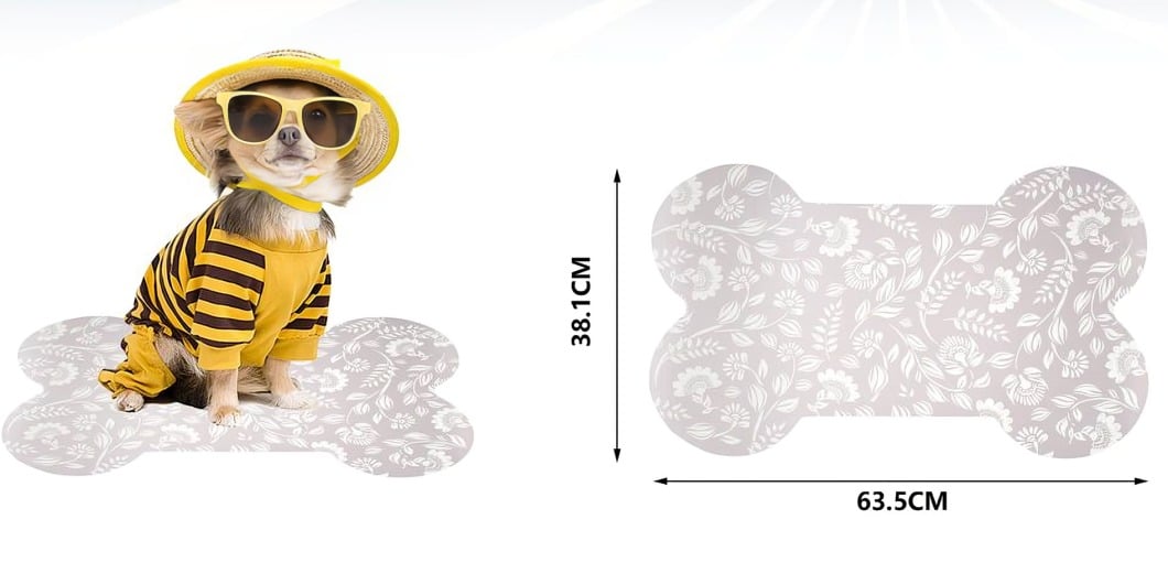 ALMOHADILLA PARA MASCOTAS BEIGE FLORAL 63.5X38.1 CM - 3