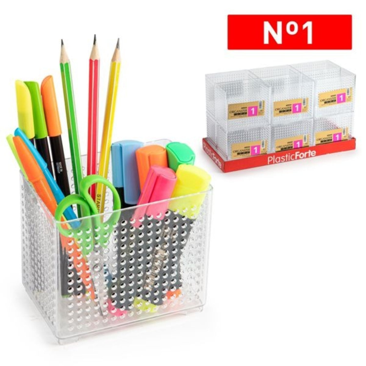 ORGANIZADOR PARA ESTUDIO OFICINA CUADRADO NO. 1 8X12X10,5 CM TRANSPARENTE - 2