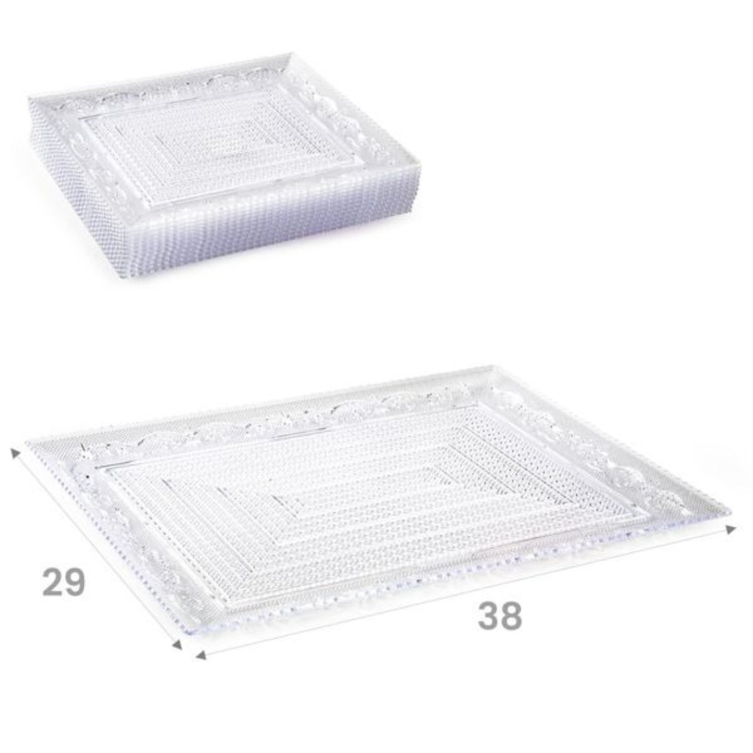 BANDEJA RECTANGULAR CRYSTAL 29X38 CM TRANSPARENTE - 2