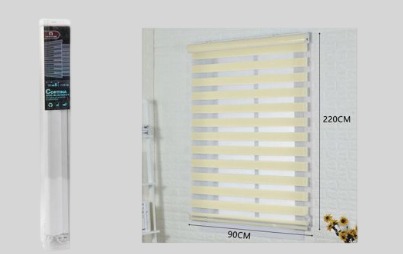 CORTINA DÚO OPACA 90X220 CM BEIGE - 1