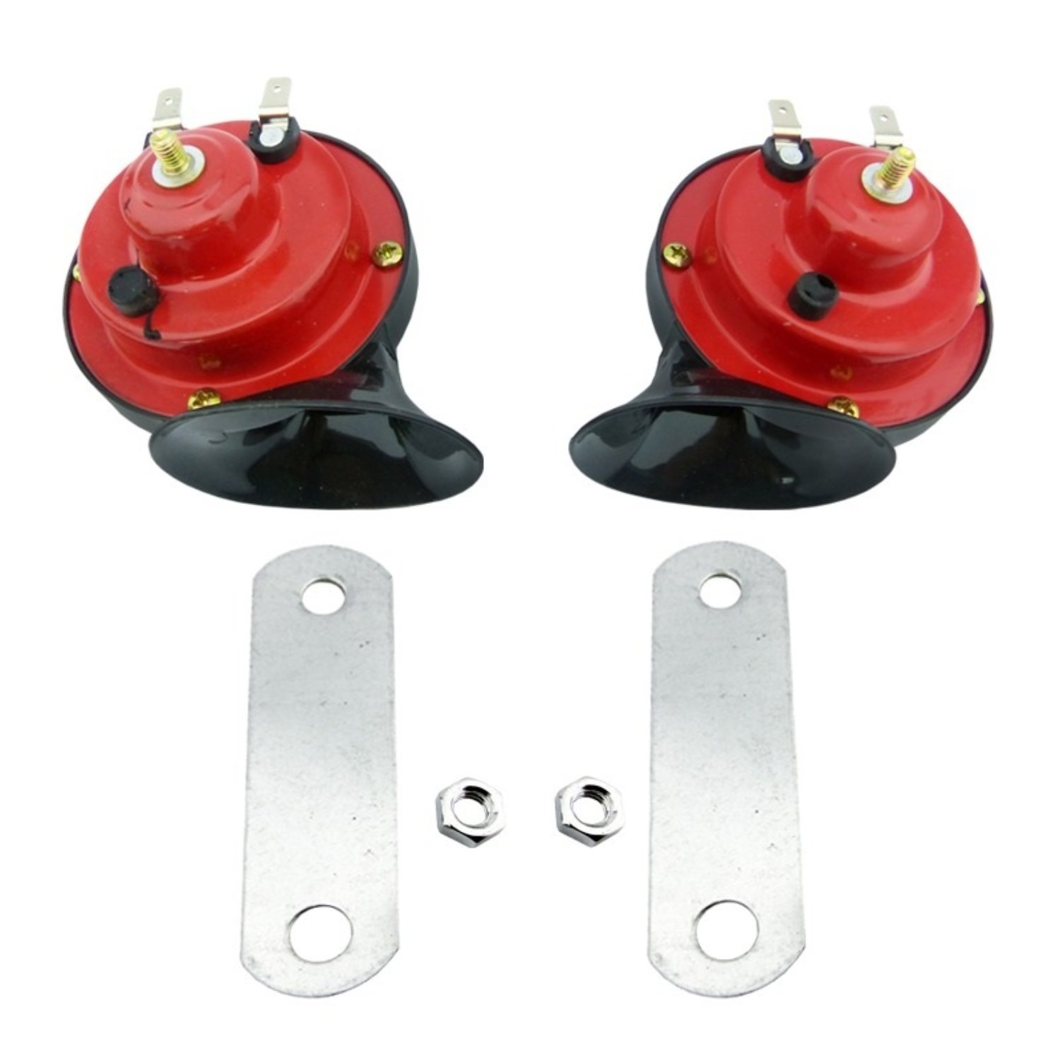 BOCINA PARA AUTO ROJA CARACOL GMP SIN RELAY EL PAR EN CAJA - 1