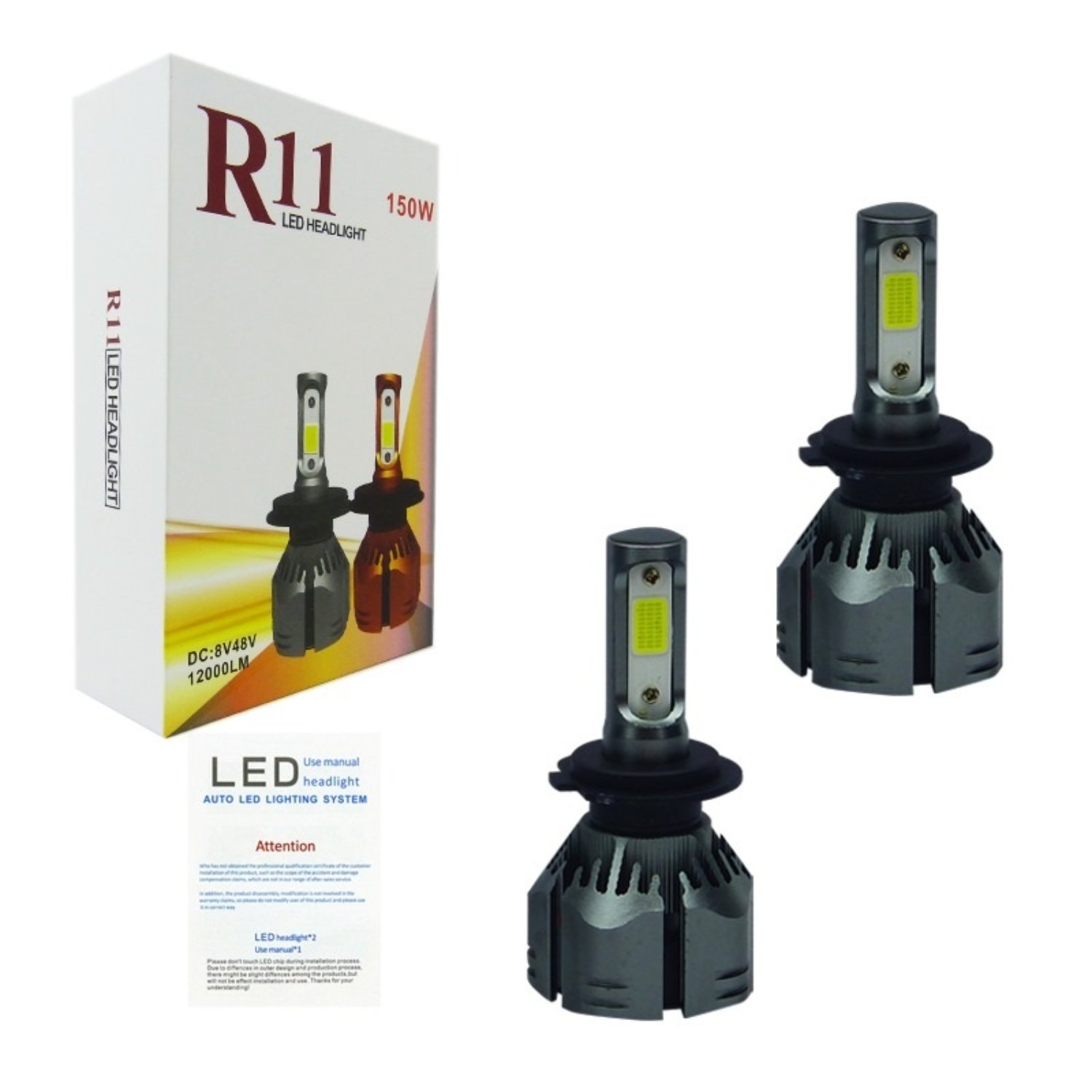 AMPOLLETA KIT LED H-7 MOD.R-11 150W 12.000LM BLANCO CON VENTILADOR 12/24 VOLT CAJA - 2