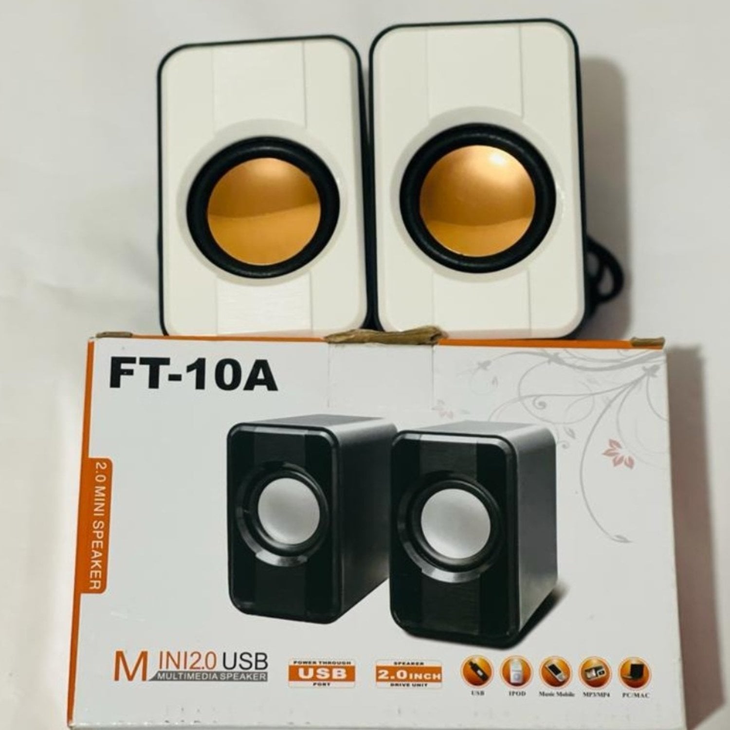 MINI ALTAVOZ 2.0 USB FT-10A NEGRO Y BLNCO - 2