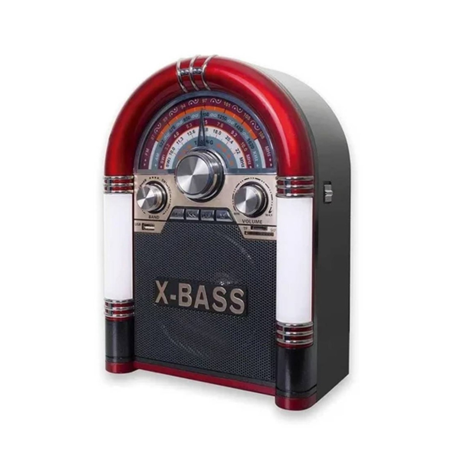 RADIO ROCKOLA FM DE 3 BANDAS CON USB-SD BATERIA RECARGABLE AUDIOPRO - 1