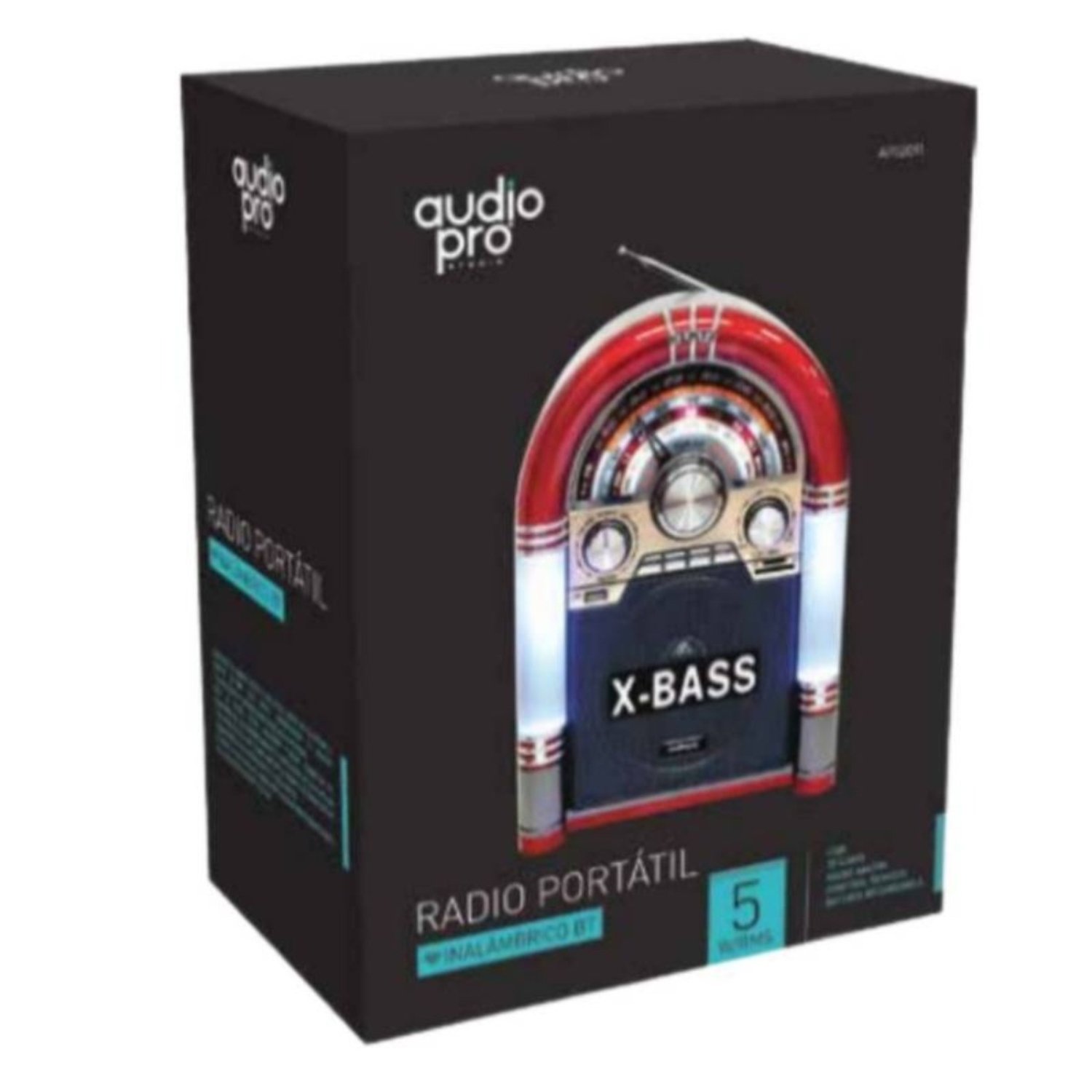 RADIO ROCKOLA FM DE 3 BANDAS CON USB-SD BATERIA RECARGABLE AUDIOPRO - 2