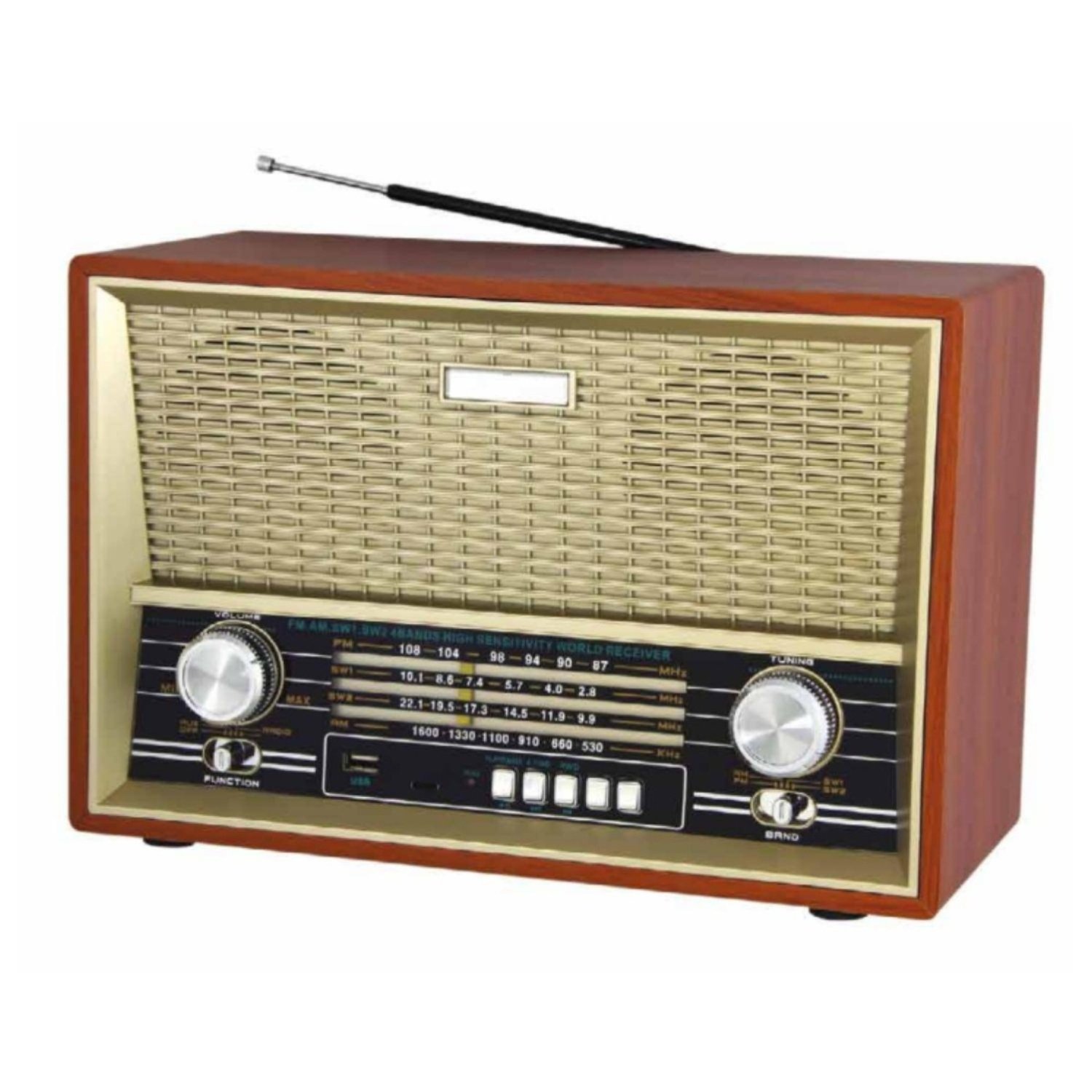 RADIO RETRO PORTATIL BLUETOOTH FM-USB-SD RECARGABLE AUDIOPRO - 2