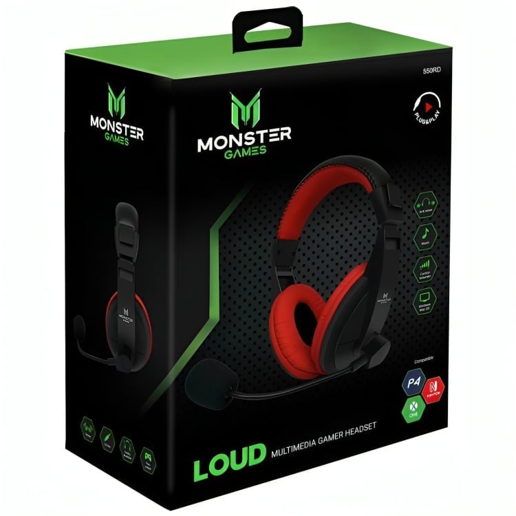 AUDIFONO GAMER MONSTER RED - 3