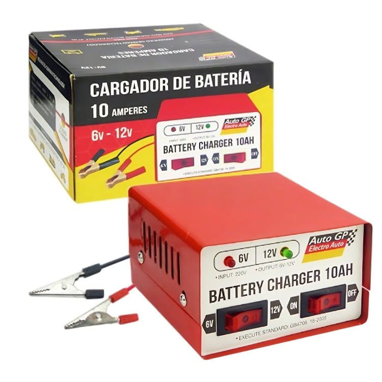 CARGADOR DE BATERIA 10 AMP AUTOGP 6-12 VOLT - 1